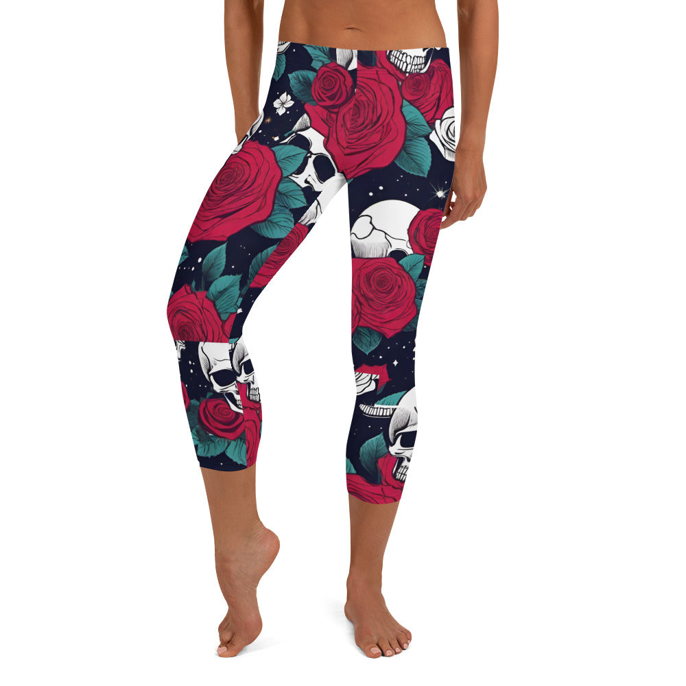 Space Roses n Skulls Capri's