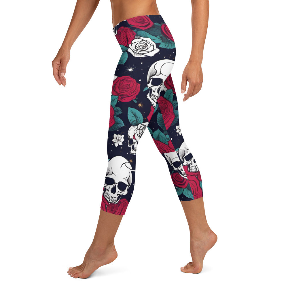 Space Roses n Skulls Capri's