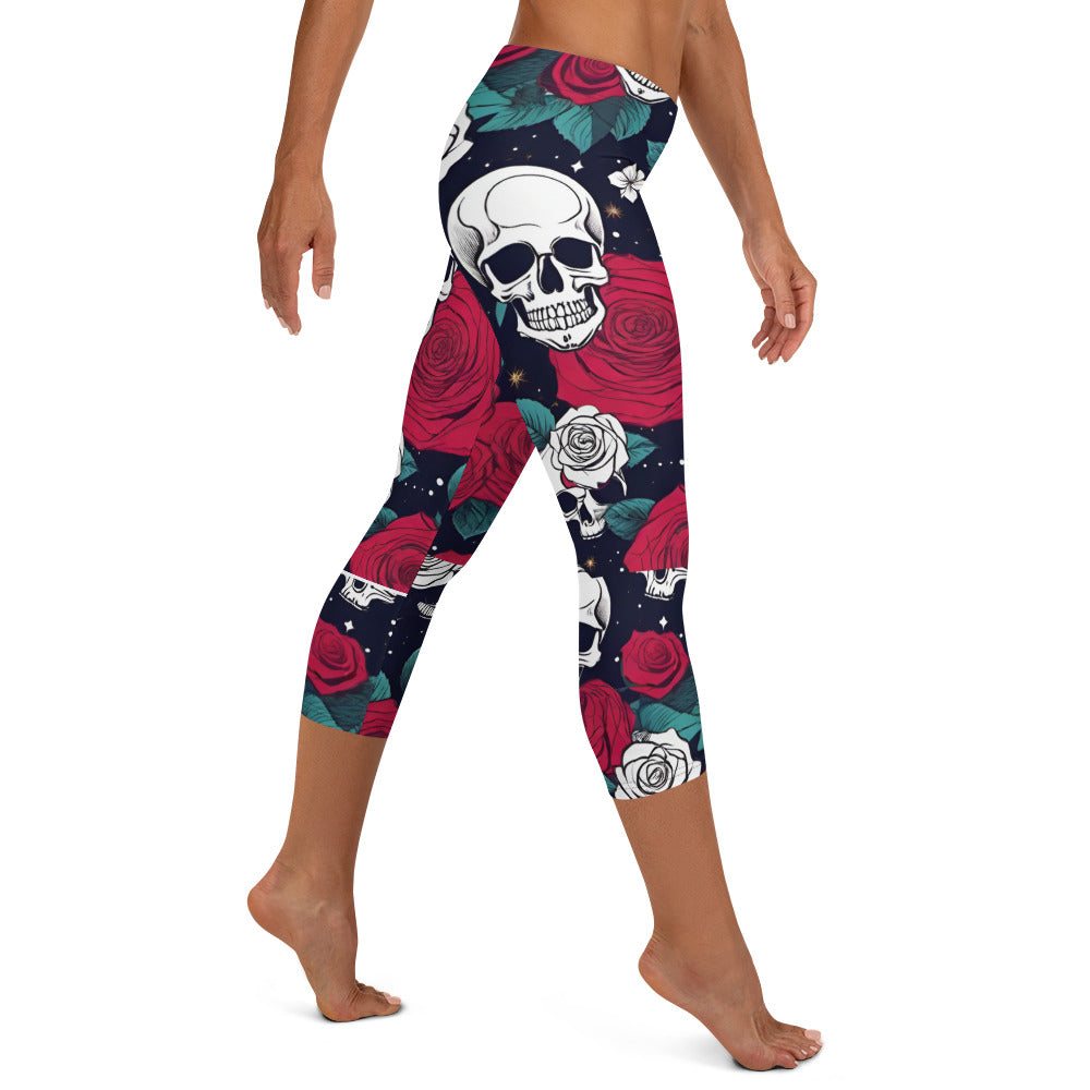 Space Roses n Skulls Capri's