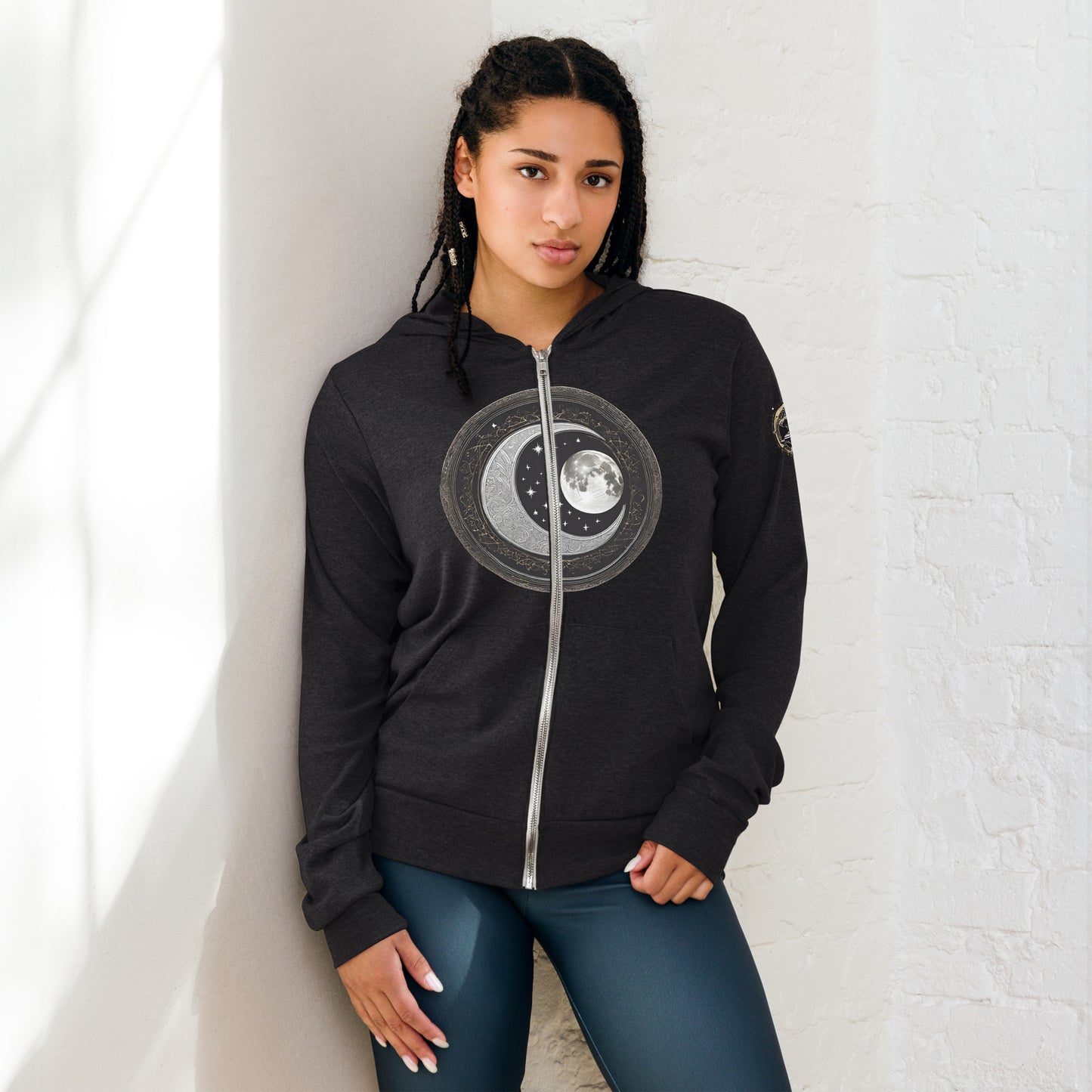 Unisex zip luna wolf hoodie