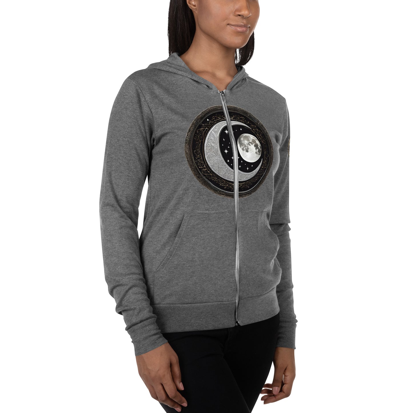 Unisex zip luna wolf hoodie