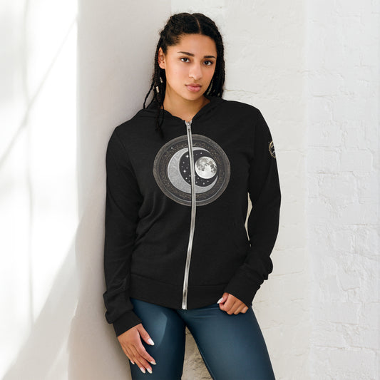 Unisex zip luna wolf hoodie