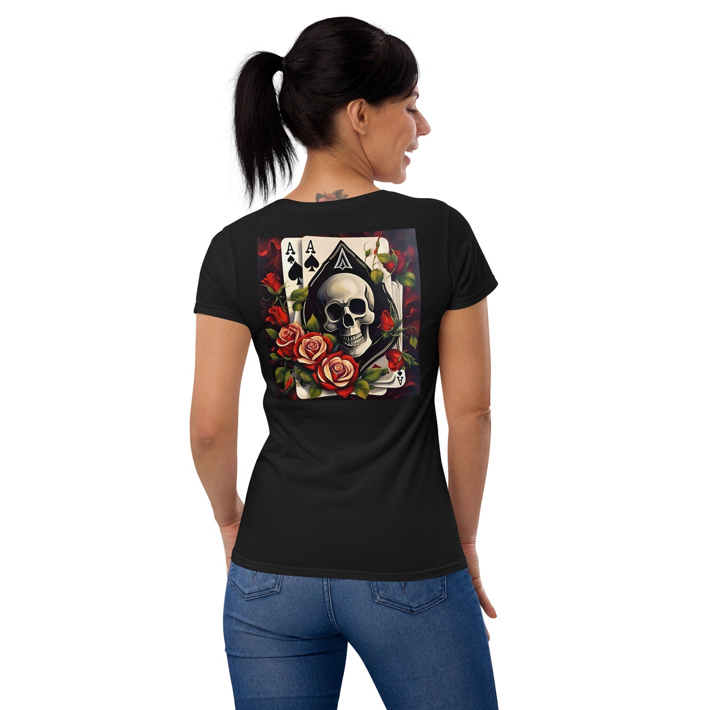 Women's Ace Rose N Skull Shirt