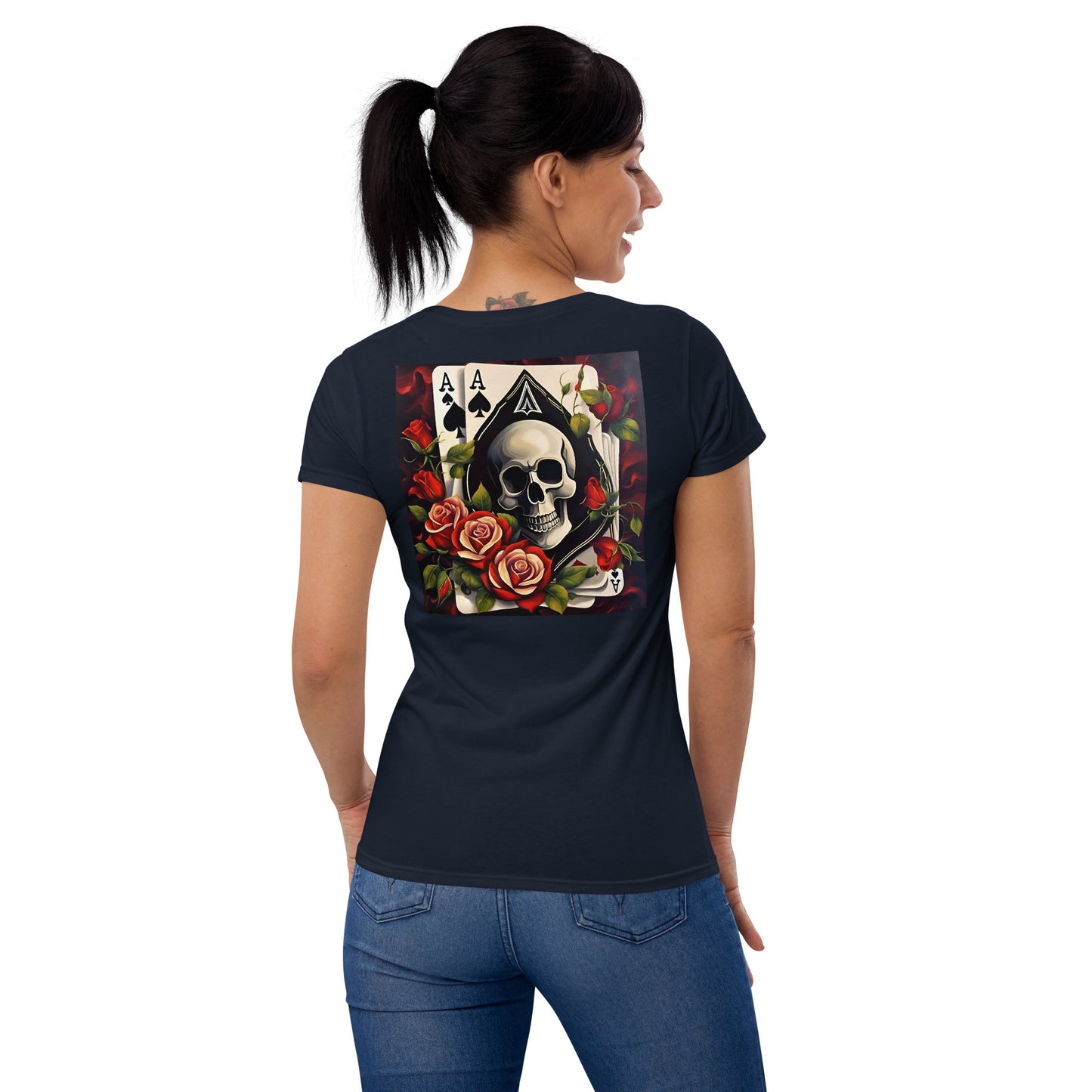 Women's Ace Rose N Skull Shirt